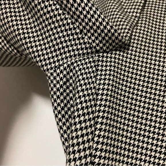 Zara Soft Feel Black White Printed Houndstooth Trouser Pants XS - Picture 5 of 9